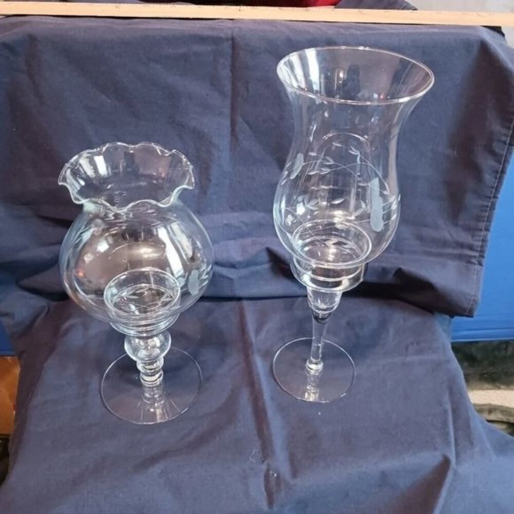 Princess house heritage  set of 2 crystal candle holder